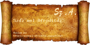 Számel Afrodité névjegykártya